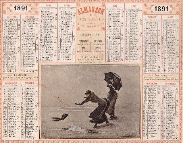 Annee 1891 calendrier bis