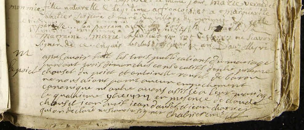 Chouzet pierre sosa 434 remariage avec antoinette rouset 4 novembre 1727 st just de baffie