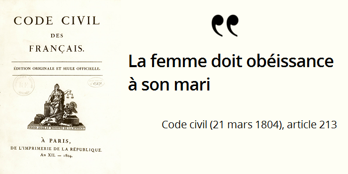 Code civil 1804 droit des femmes