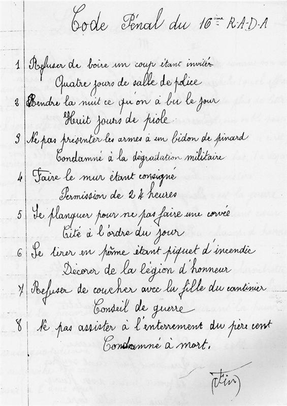 Code penal du 16eme rada