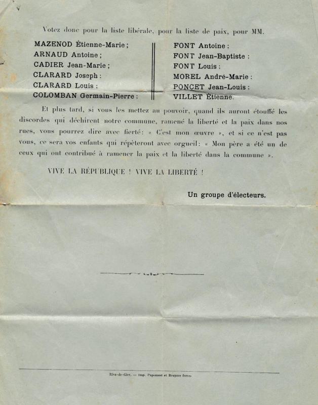 Elections municipales 1er mai 1892 st romain en jarez 1 ter
