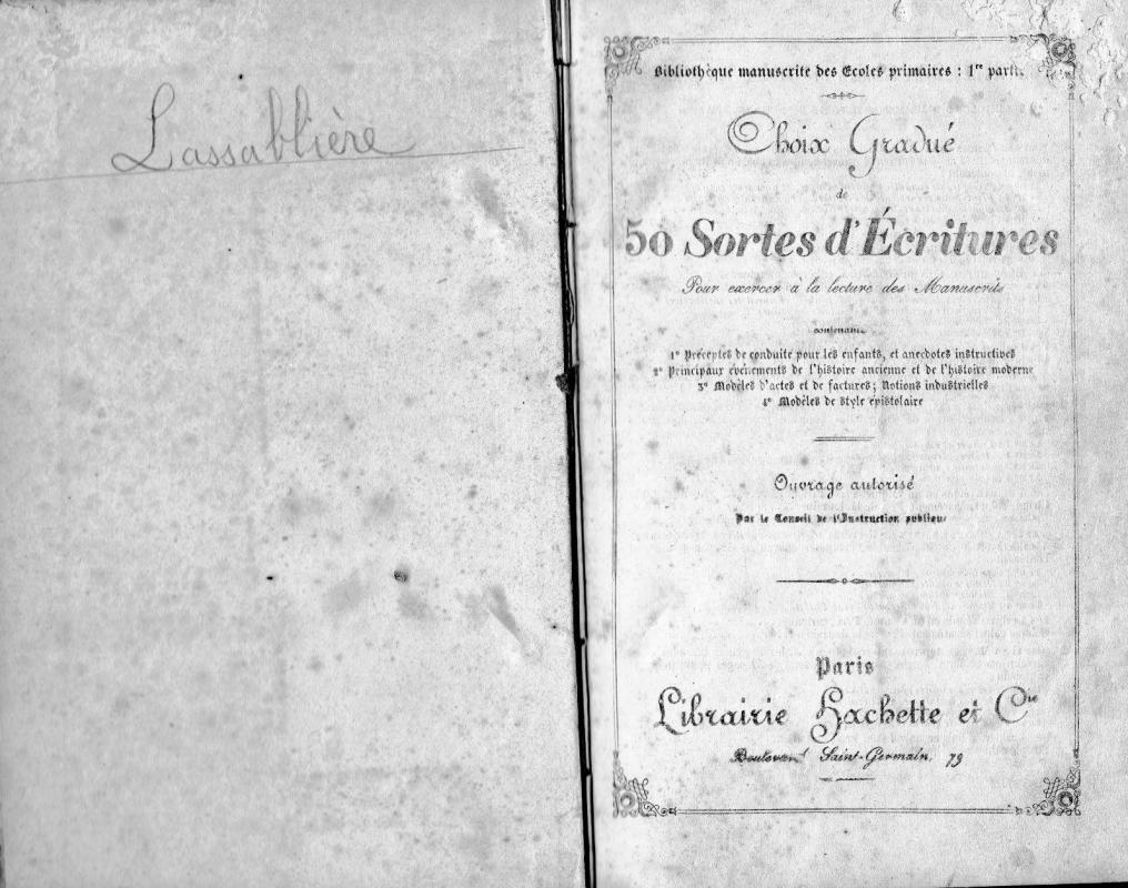 Livre scolaire lassabliere 19eme siecle ter