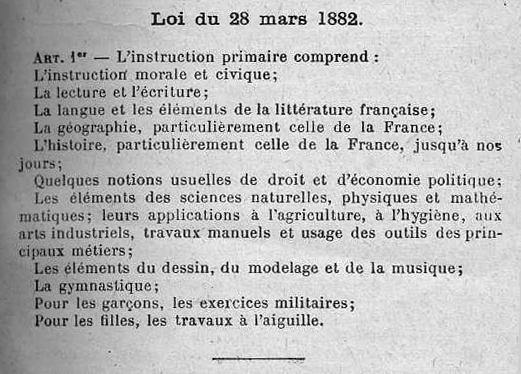 Loi 28 mars 1882