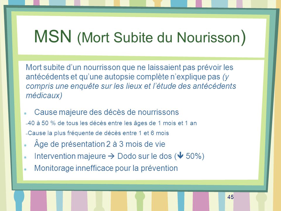 Msn mort subite du nourisson