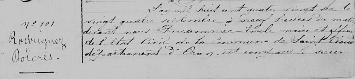 Rodriguez dolores 24 septembre 1886 st cloud oran fille de francois et criado maria dolores 1ere partie bis